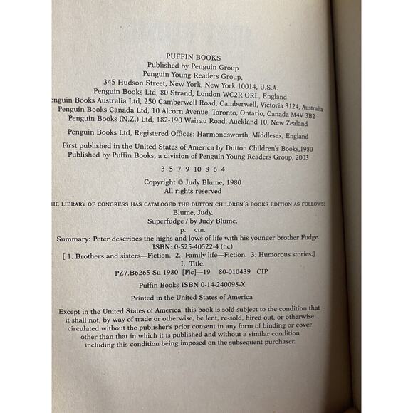 Superfudge by Judy Blume (2003, Trade Paperback) - Picture 4 of 6